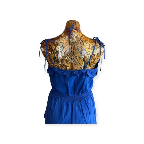 Suzabelle Anthropologie blue dress sleeveless tie up sleeves Small - Picture 5 of 7